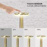 Cordless Table Lamp with Touch Sensor, Rechargeable LED Night Light